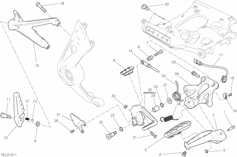 Alle Teile für das Fußstützen, Richtig des Ducati Diavel Xdiavel S 1260 2016